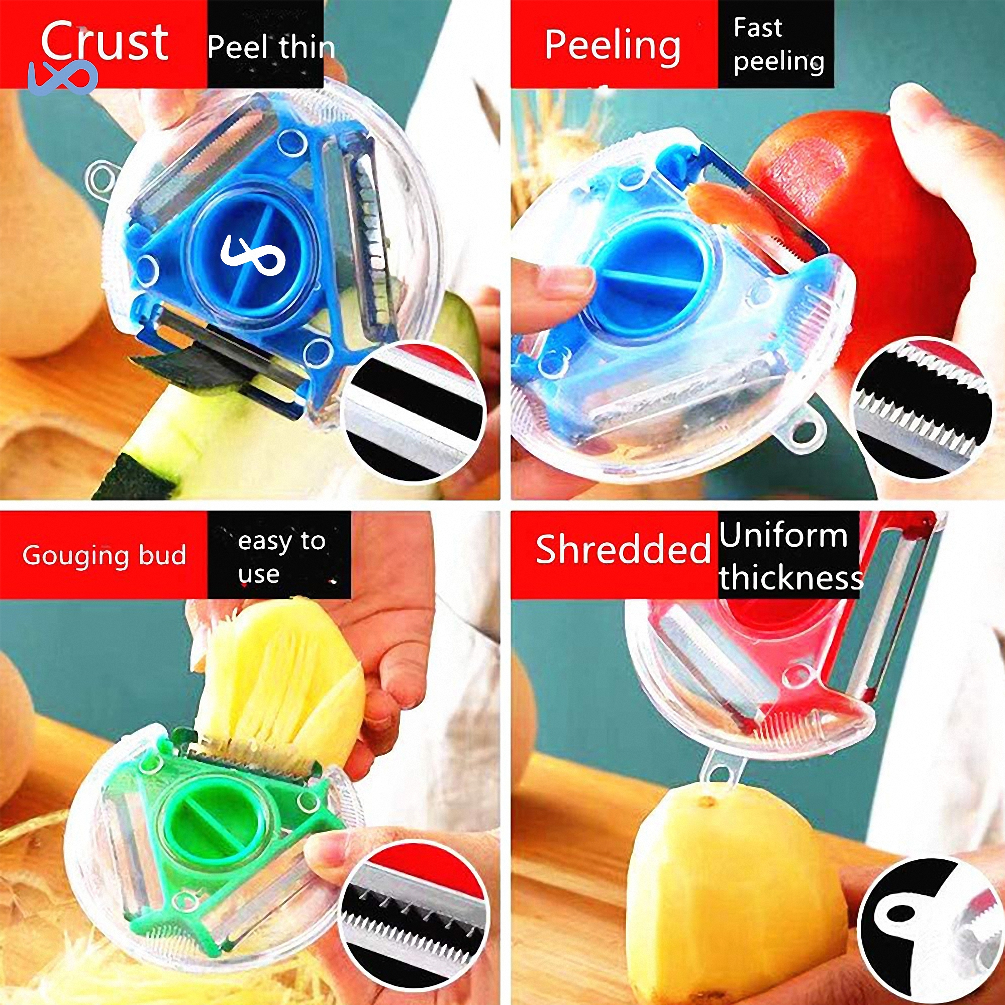 Triple Function Plastic Vegetable Peeler 4