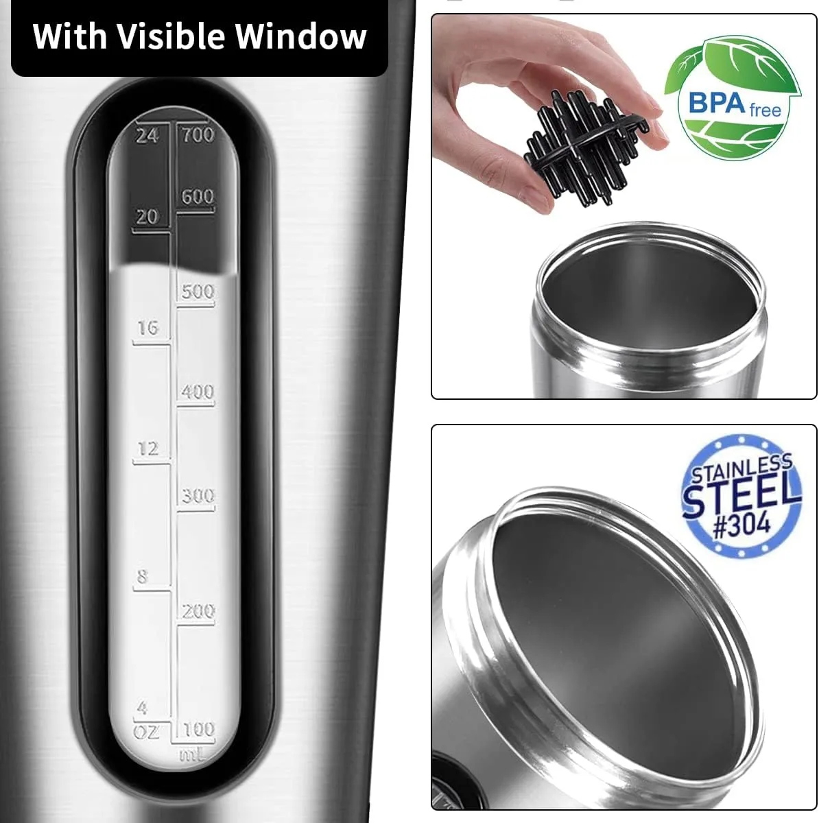 Stainless Steel Protein Shaker Bottle 4