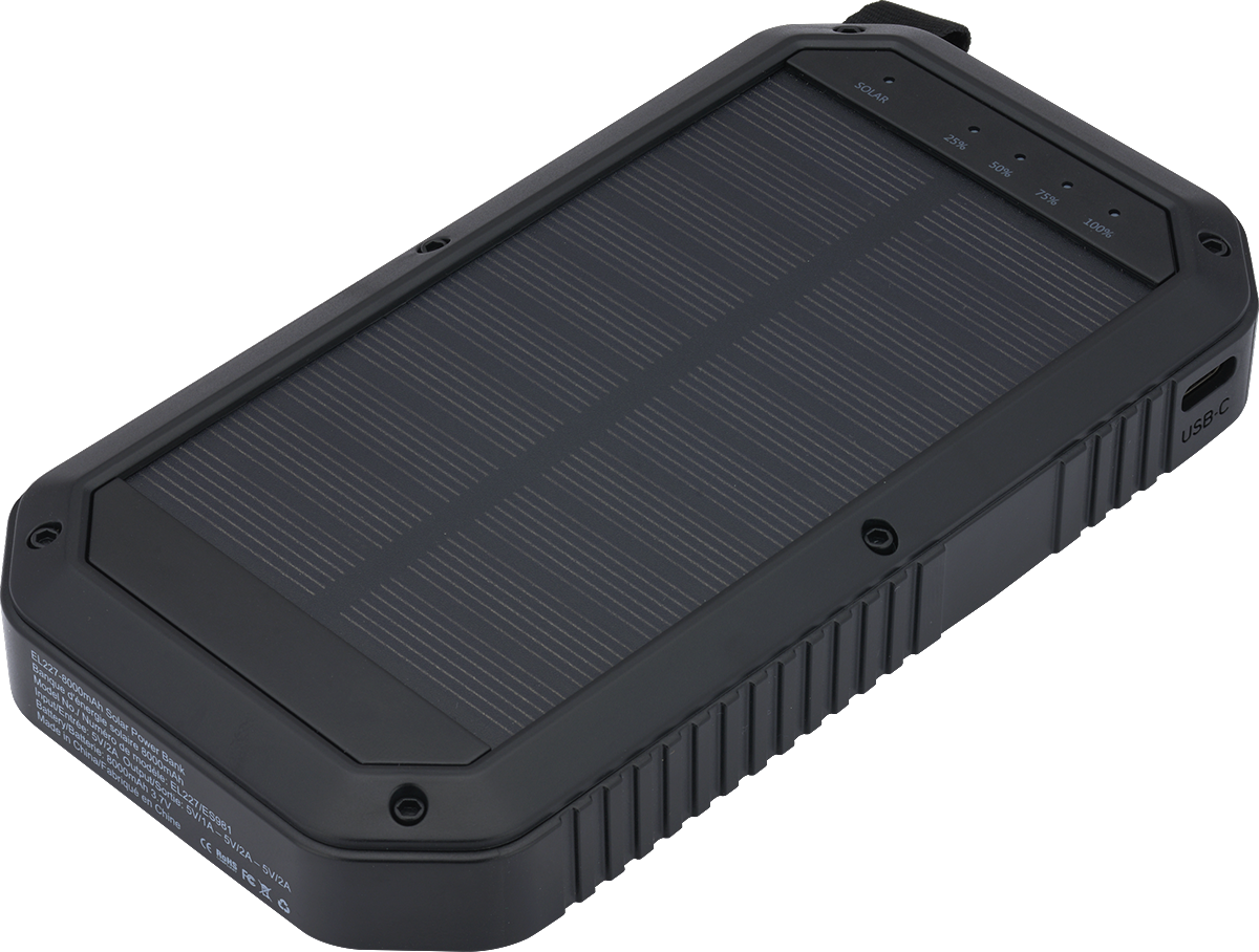 Trio Port Solar Charge LED Power Bank 8,000mAh 25