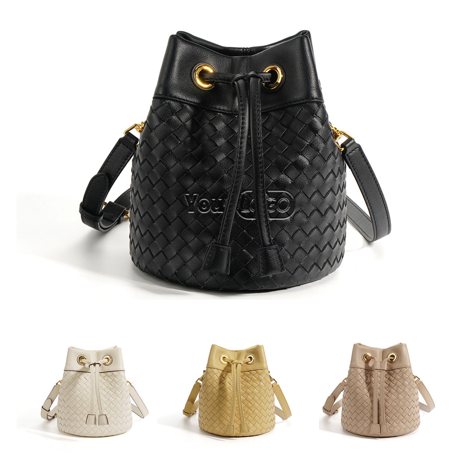 Genuine Leather Innovative drawstring cross-body bag 2