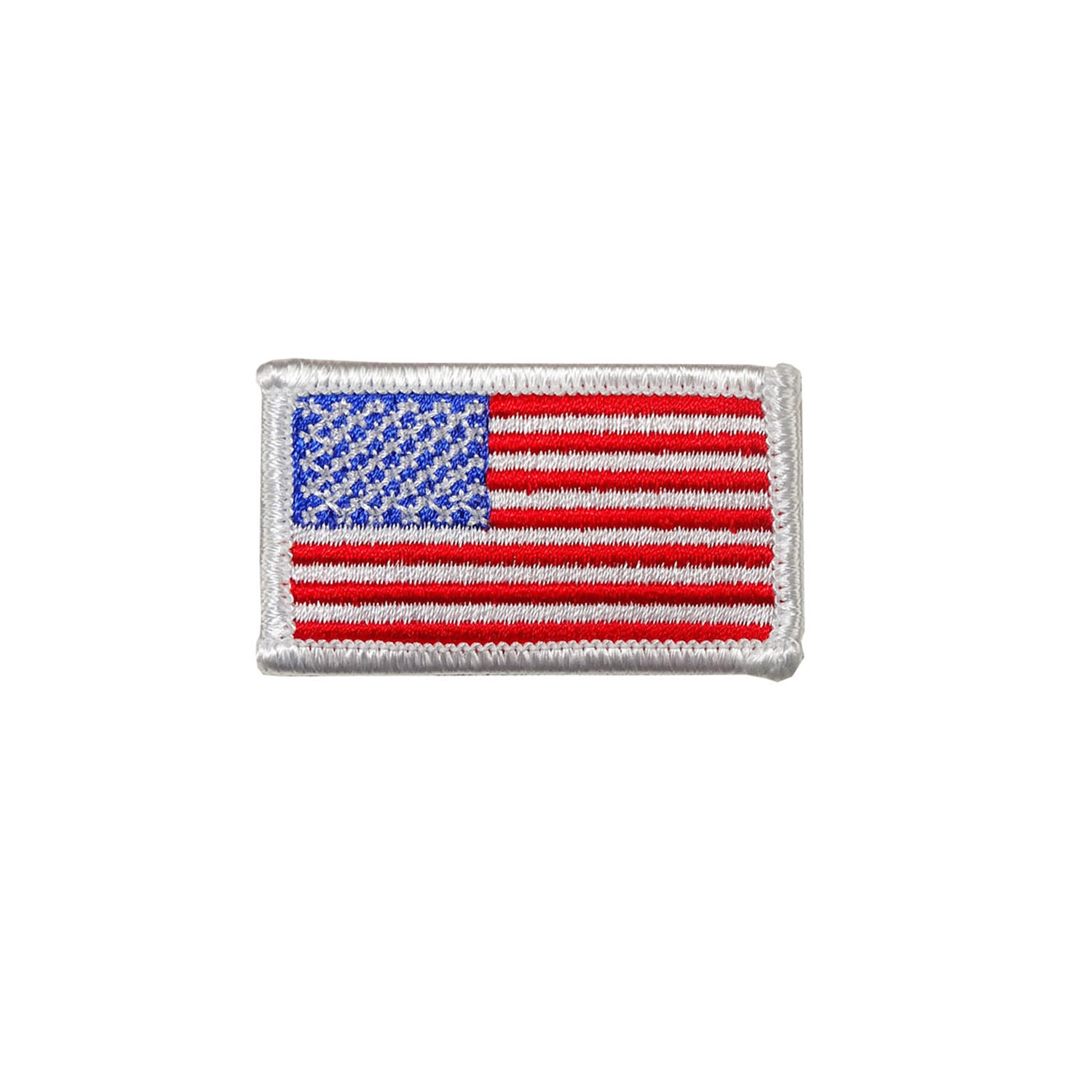 USA - American Flag Embroidered Patch - White Border - 2" x 1 1/8" - EAF-1-White