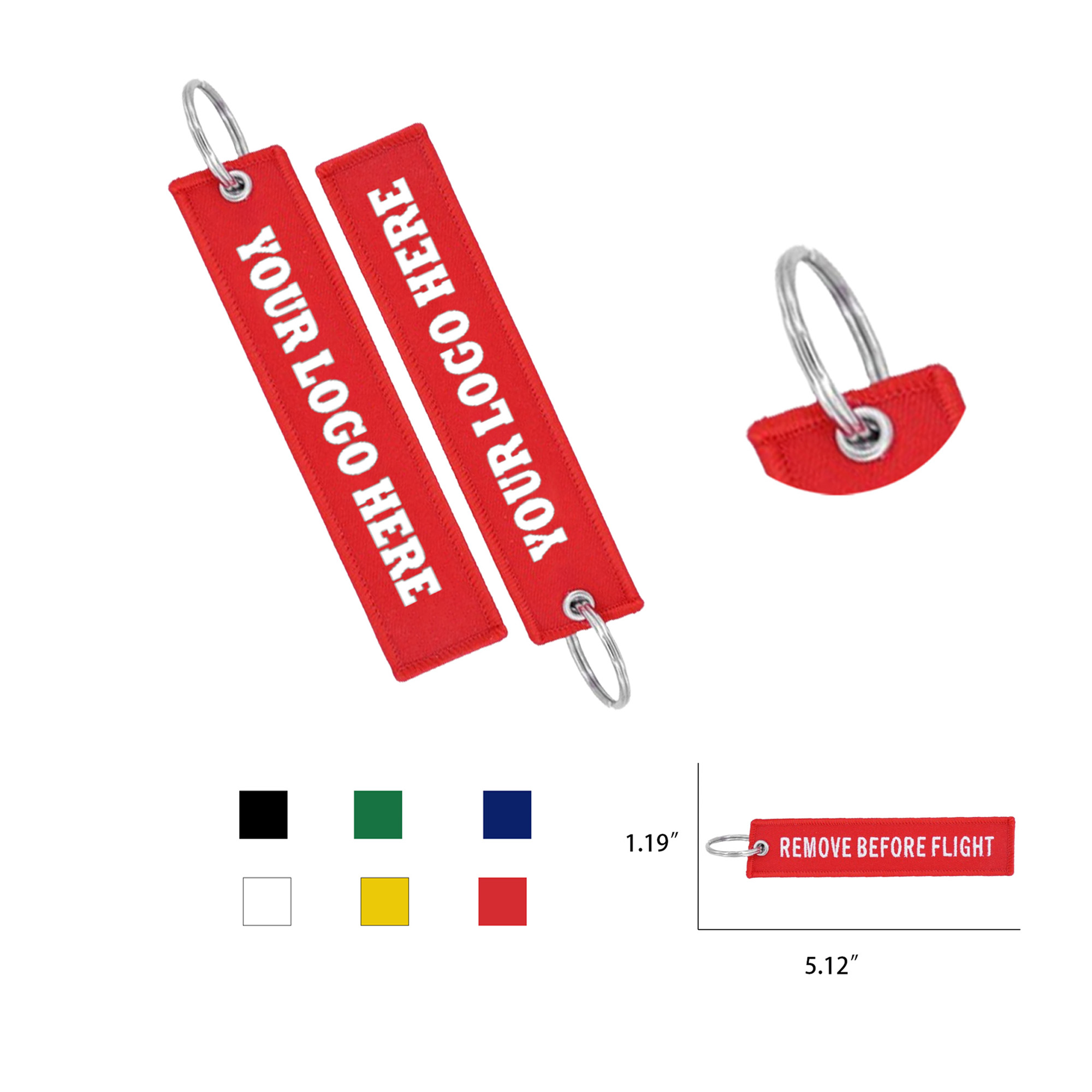 Woven Embroidered Key Tag Flight Keychain MOQ100 2