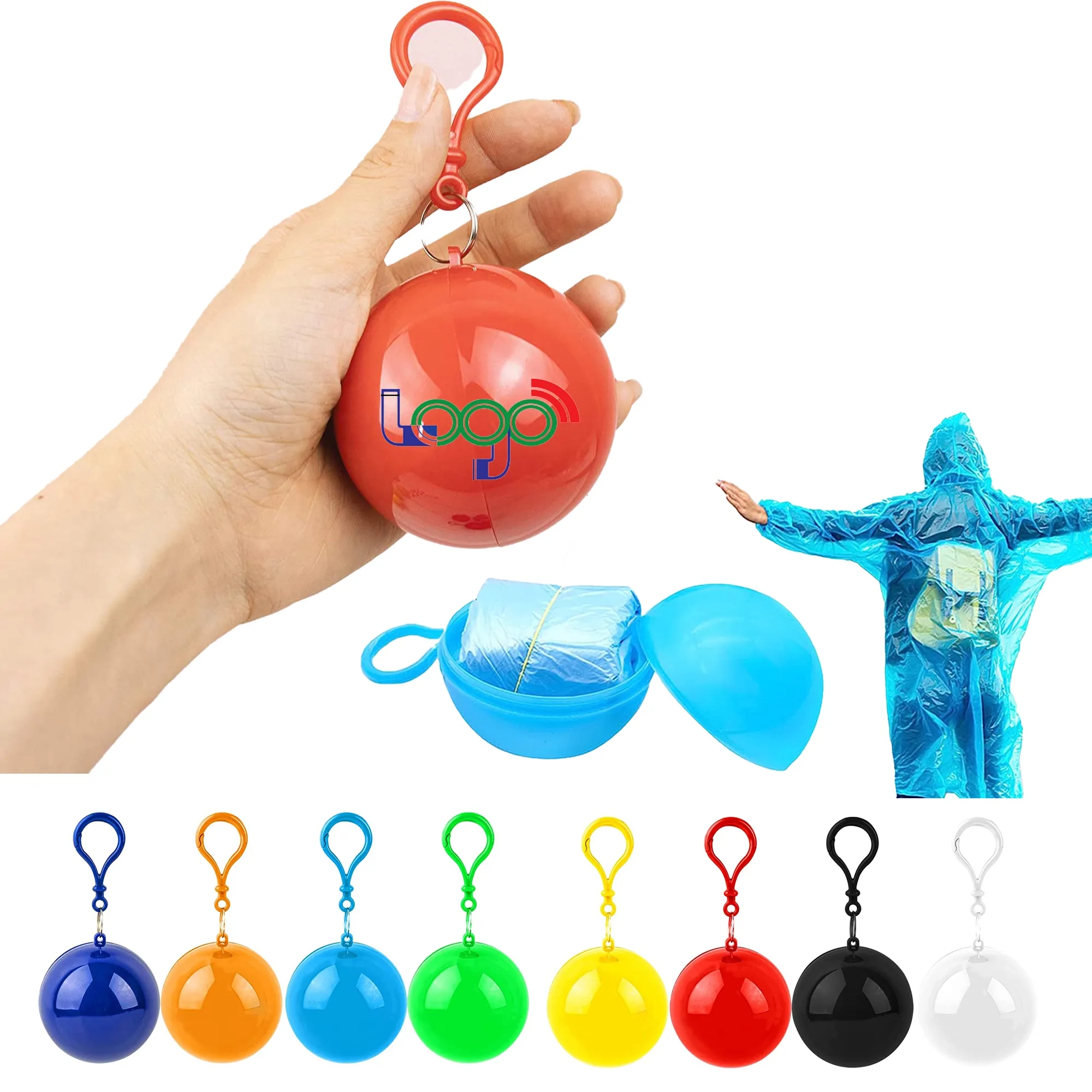 Portable Disposable Emergency Raincoats Rain Poncho Ball 2