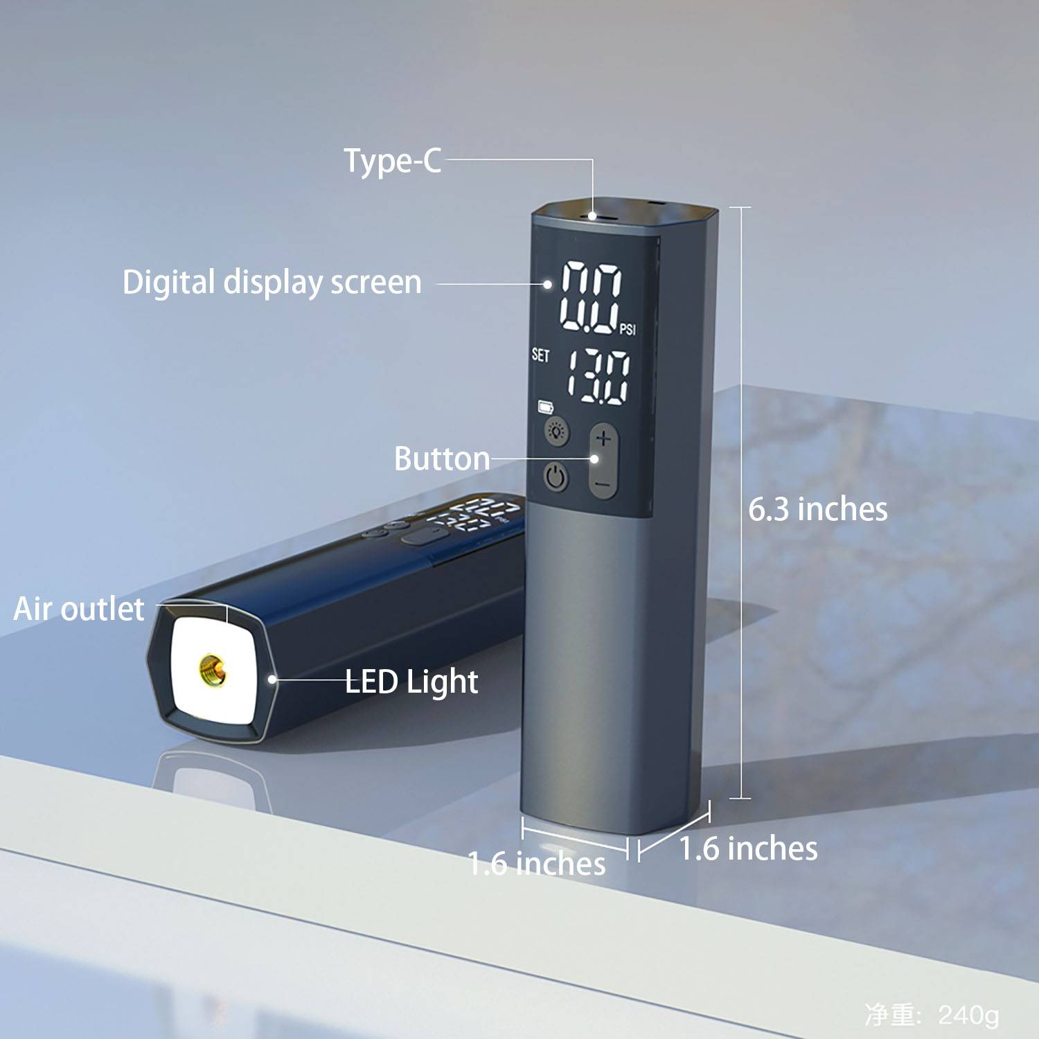 Rechargeable Electric Ball Pump with Digital Display 3