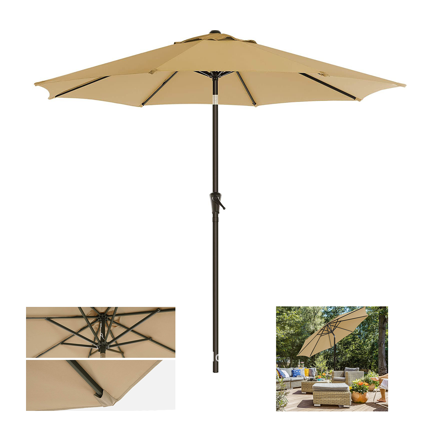 7.5' Patio Umbrella With 8 Ribs 1