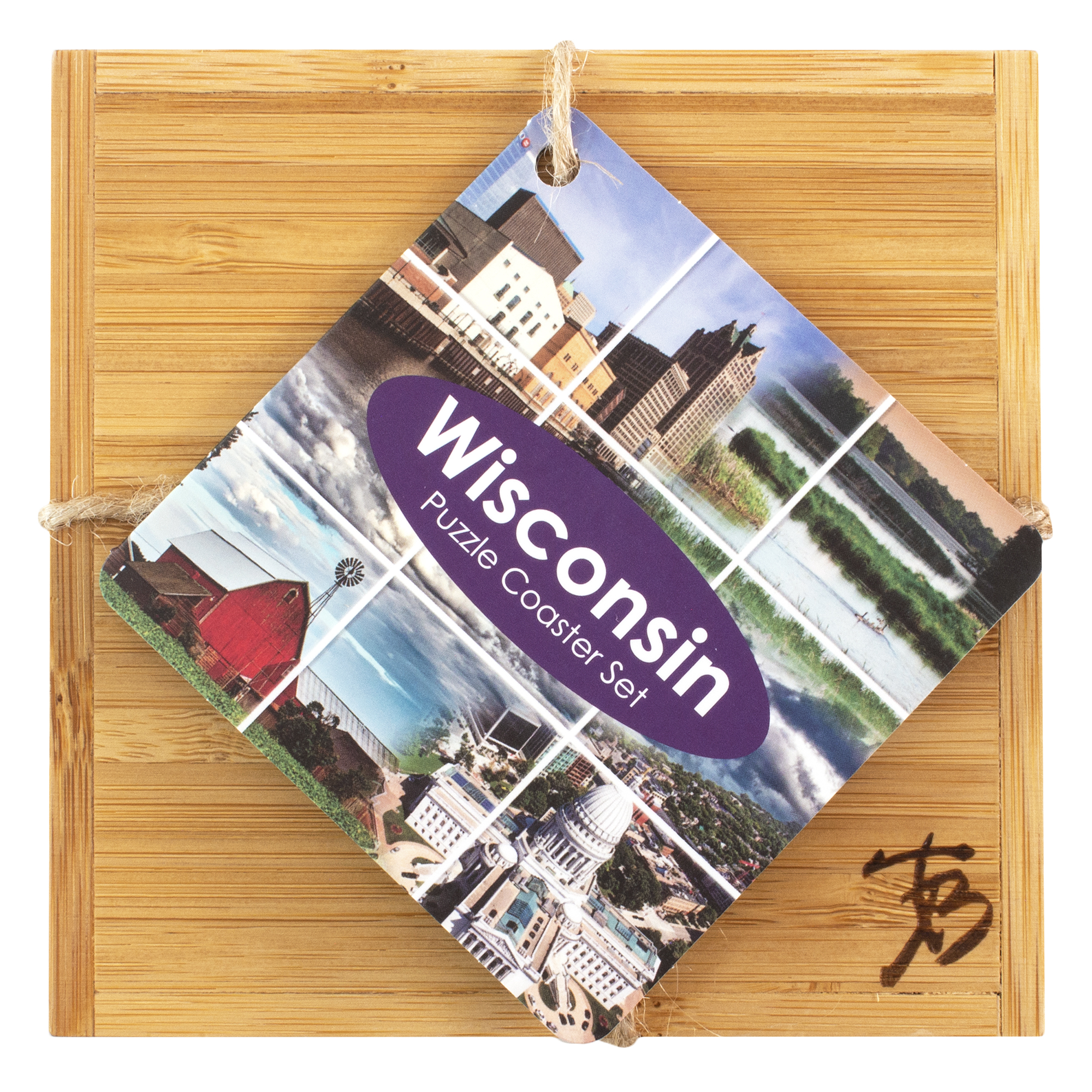 Wisconsin State Puzzle Coaster Set 11