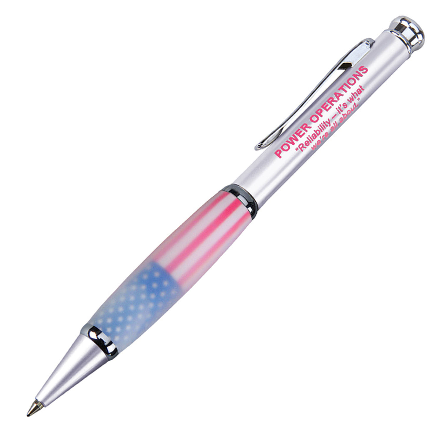 Trendsetter IV Silver Ballpoint Pen - Flag