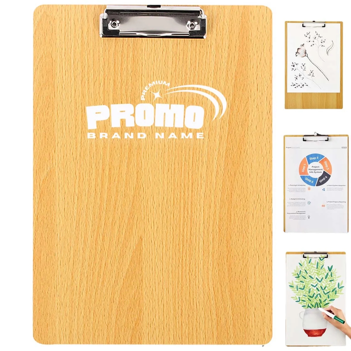 Standard-Sized Documents Wooden Clipboard 4