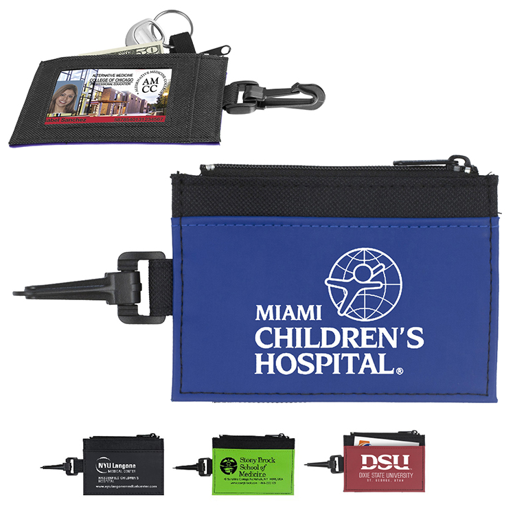 "The Regent" ID Holder with Zipper Wallet and Plastic Carabiner 7