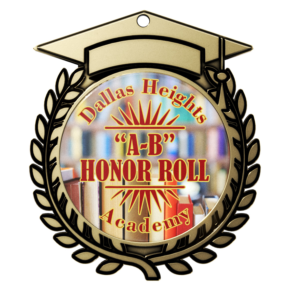 Express Vibraprint™ Antique Gold Graduation Insert Medal (3")