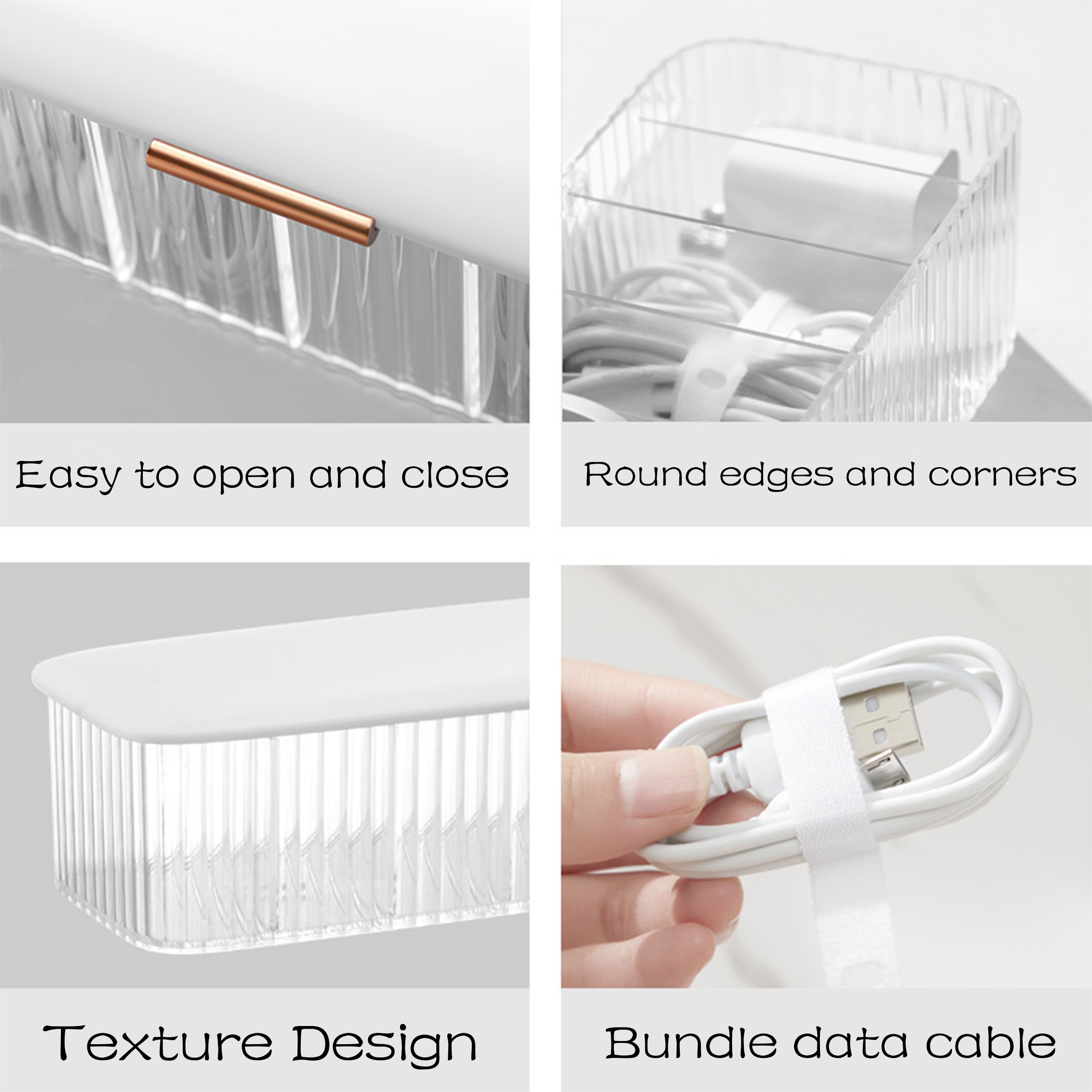 Abs Transparent Tape Covered Eight Compartment Storage Box 4