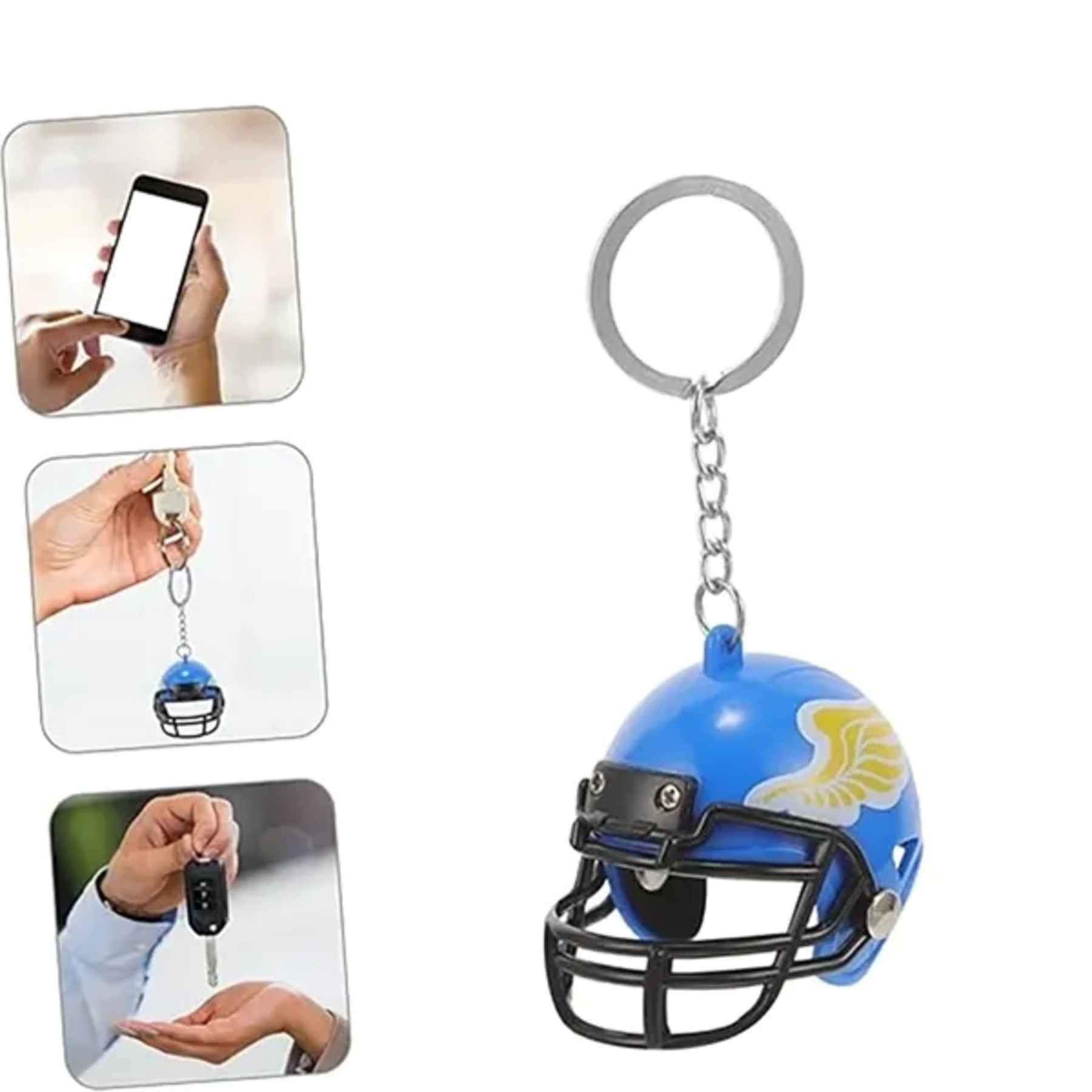 Mini Football Helmet With Keychain
 1