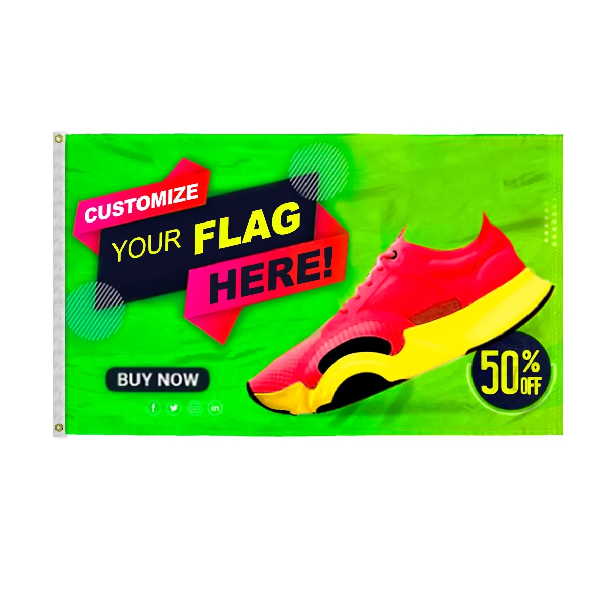 Custom Digital Print Flag 3' x 5' Silk Poly 2