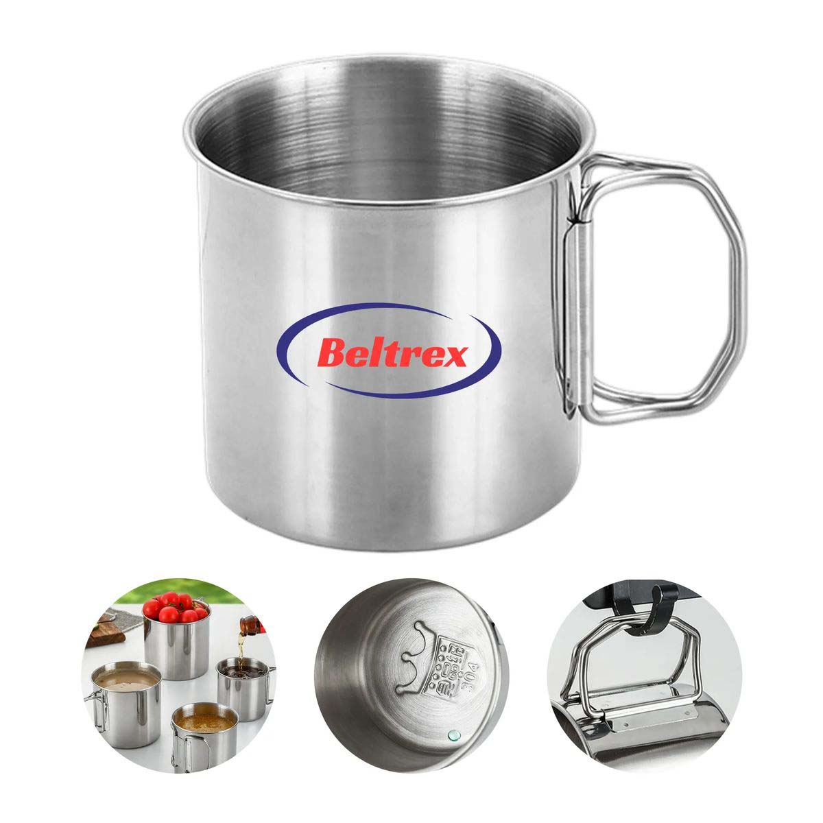 Collapsible Stainless Steel Camping Cup 12 oz 3