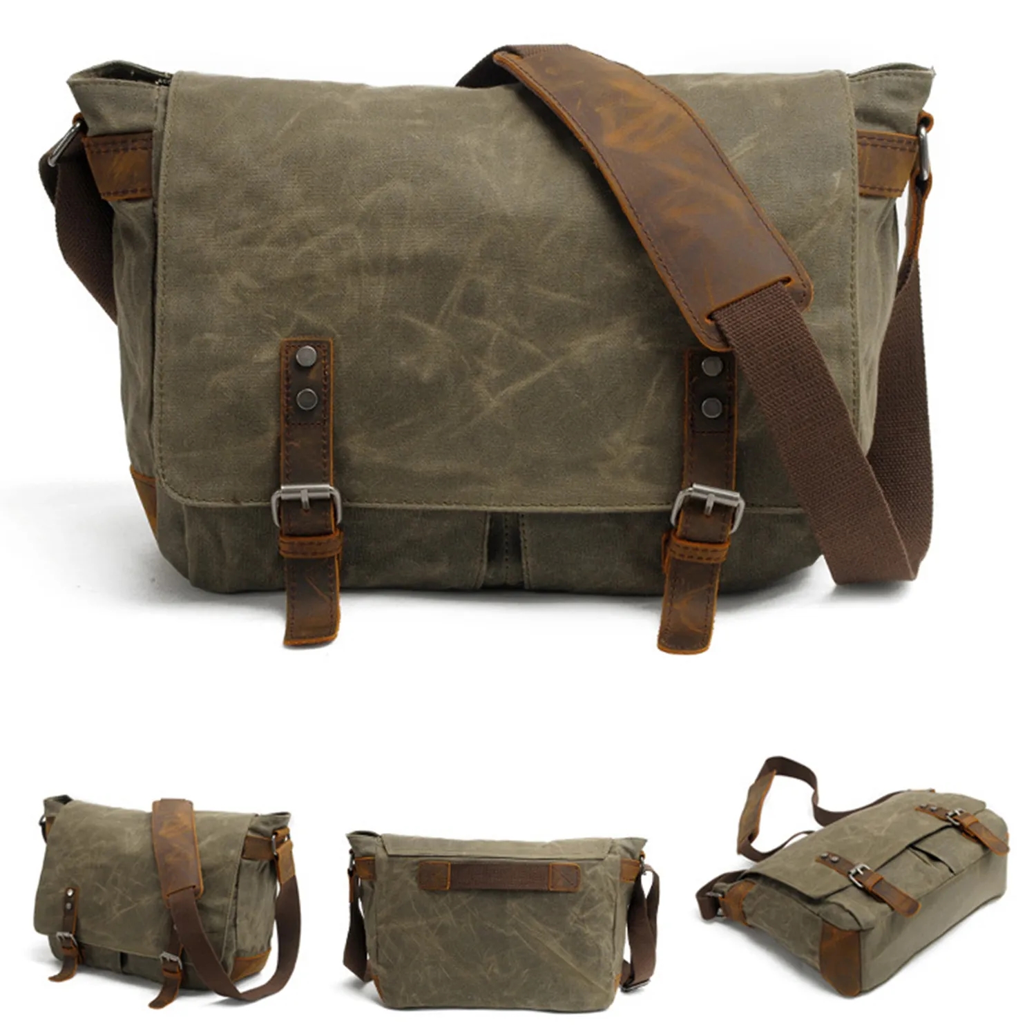 Casual canvas men's cross-body bag 6