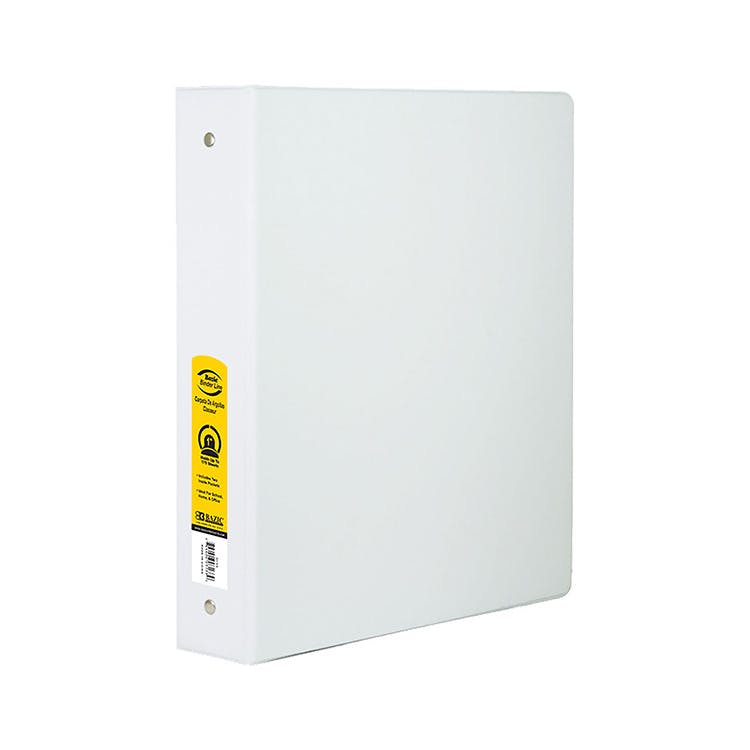 1" 3-Ring Binders - White 2 Pockets 1