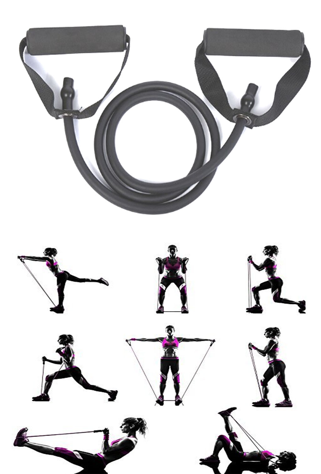 iBank ® Single Resistance Exercise Band with Comfortable Handles 2
