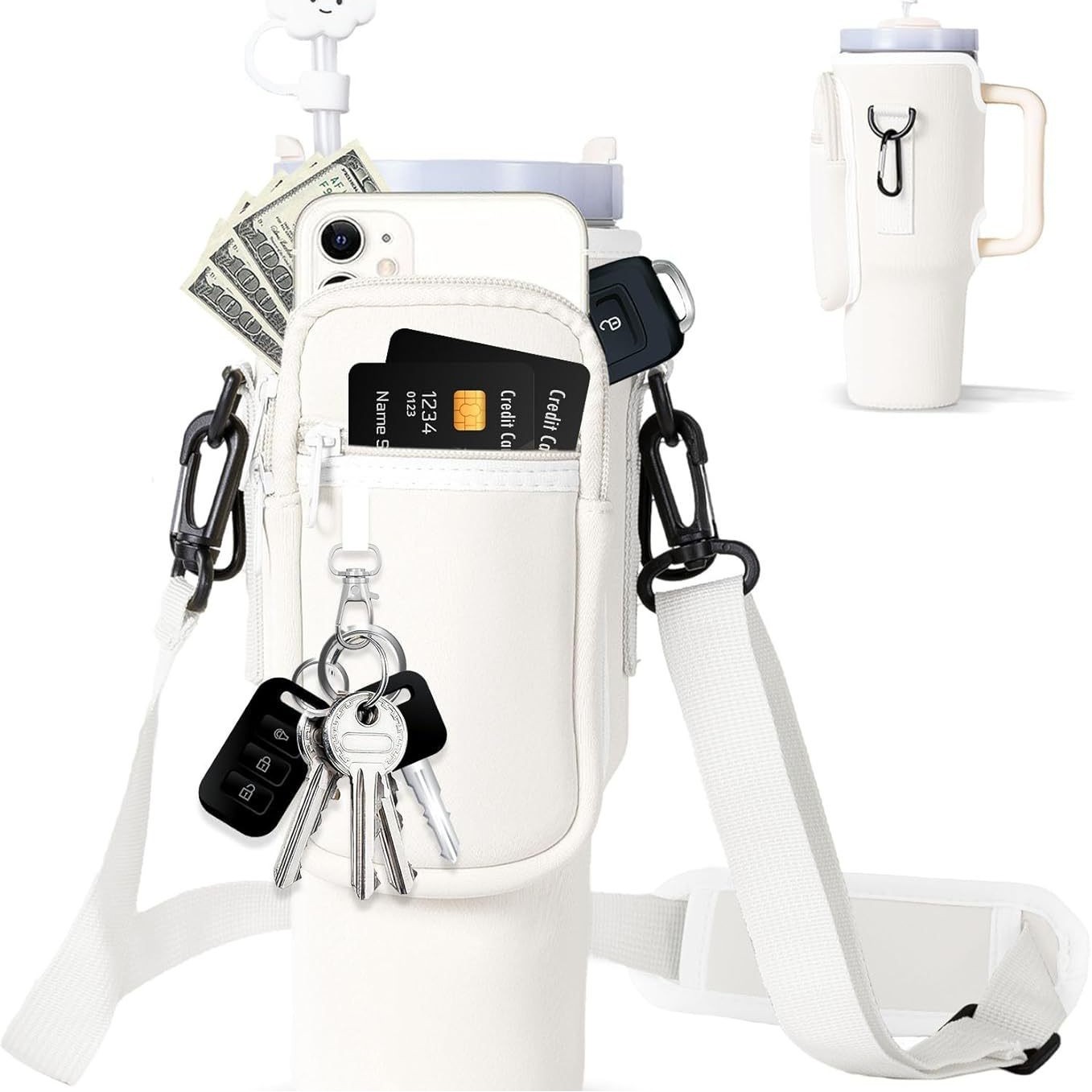 Water Bottle Carrier Bag with Phone Pocket 3