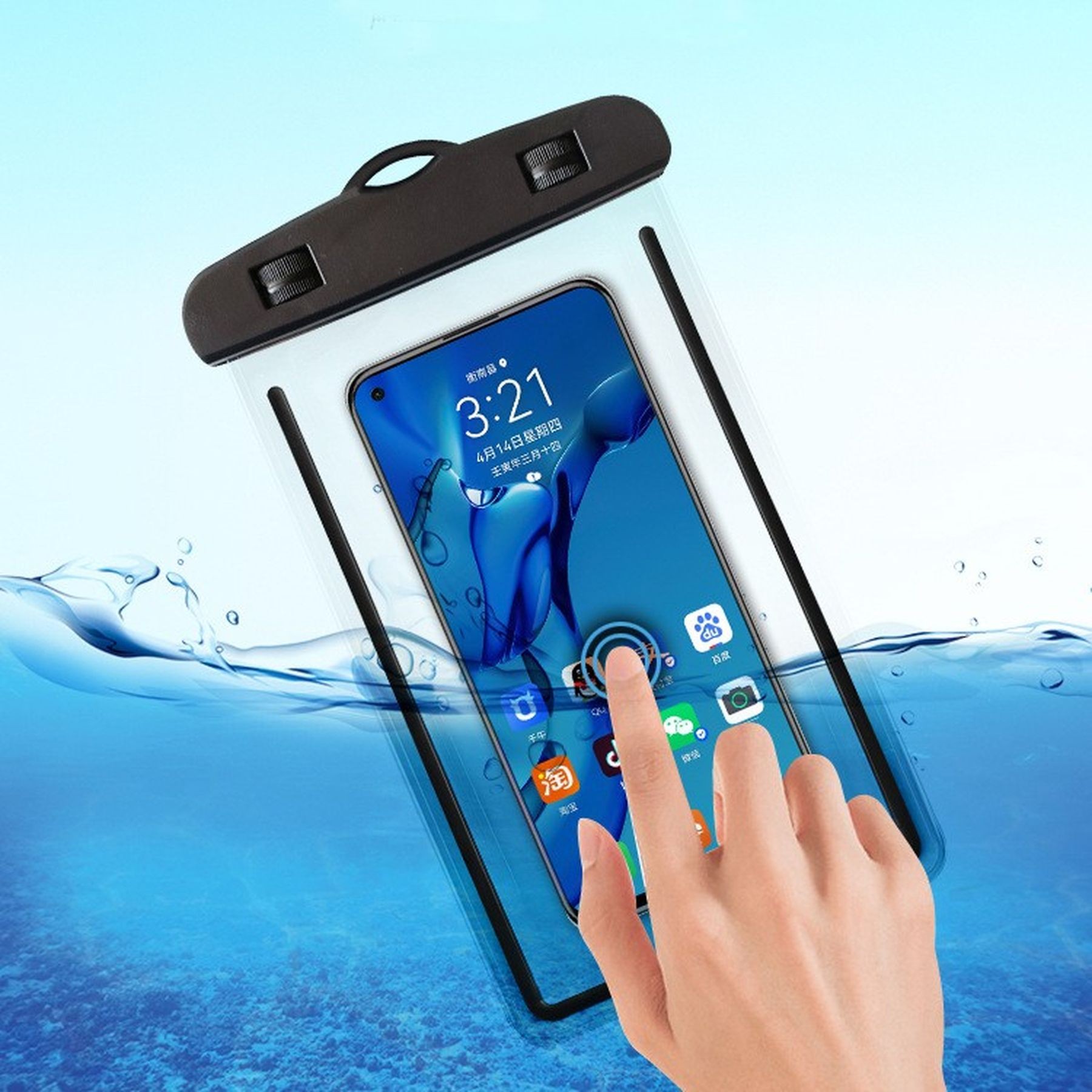Waterproof Phone Pouch With Lanyard Luminous Phone Dry Bag 5