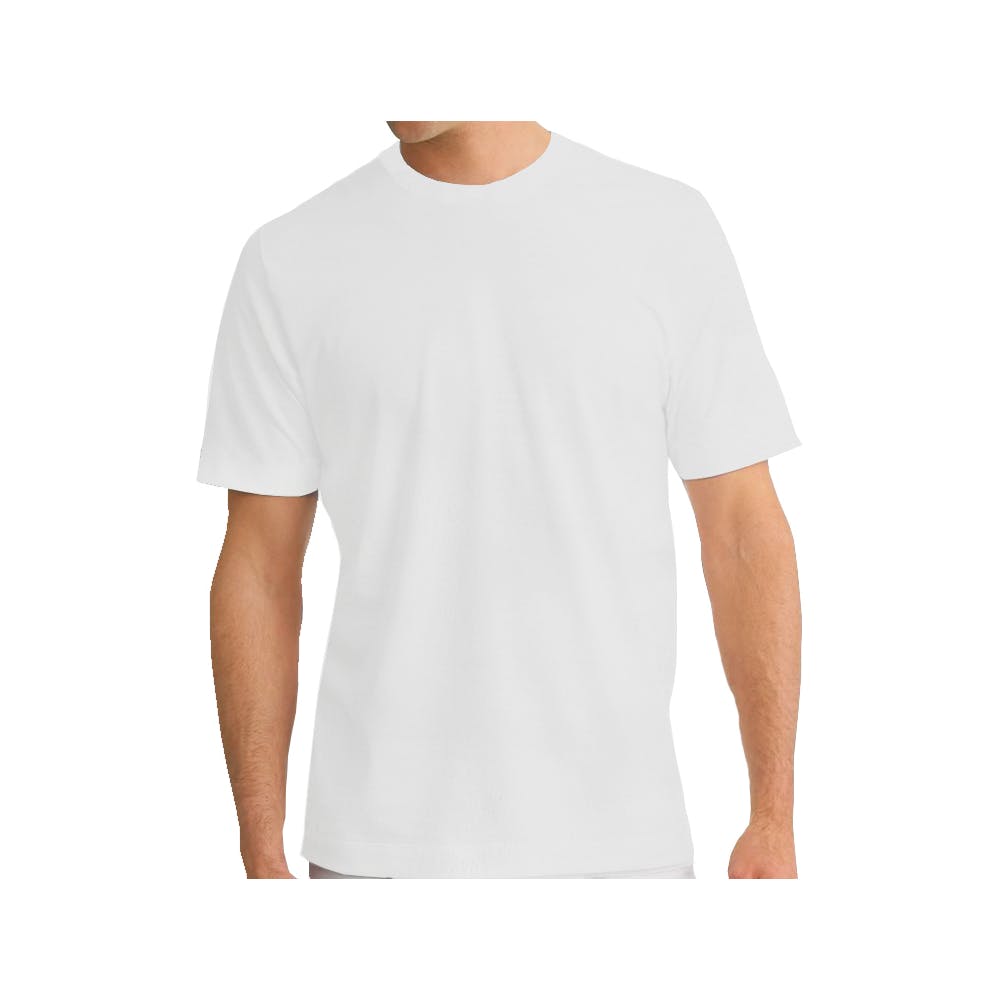 Crew Neck T-Shirts - White Small 1
