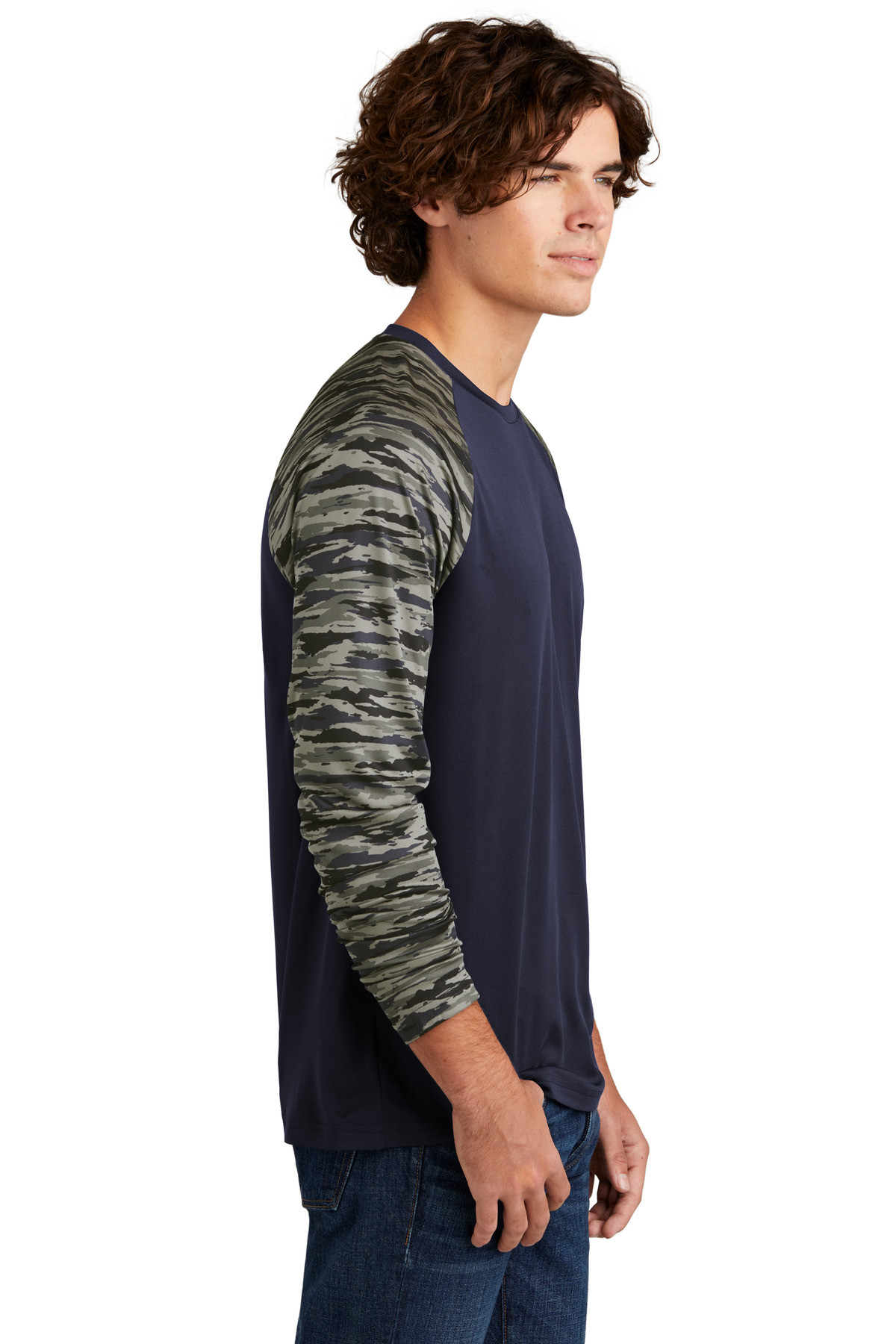 Sport-Tek Drift Camo Colorblock Long Sleeve Tee ST376LS 28