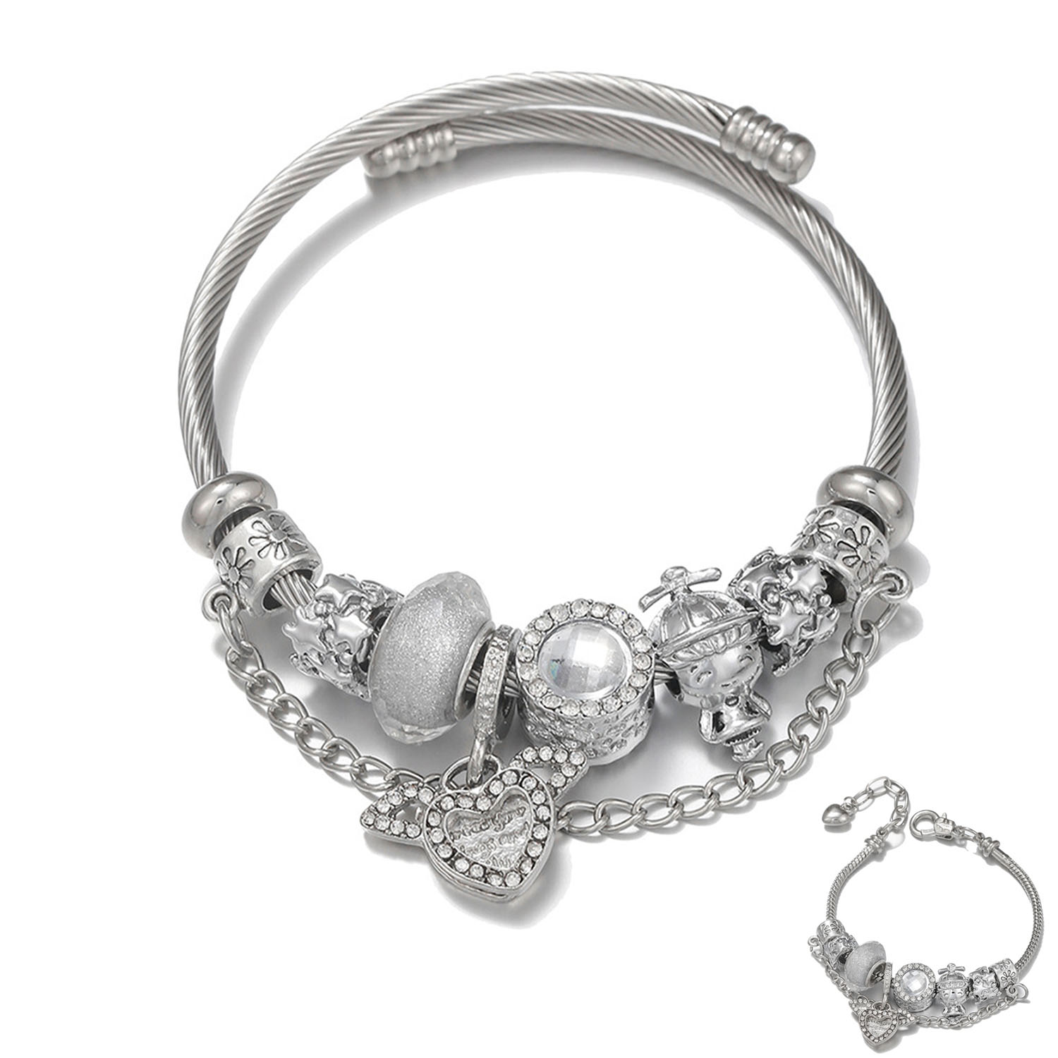 Alloy Cupid heart pendant bracelet