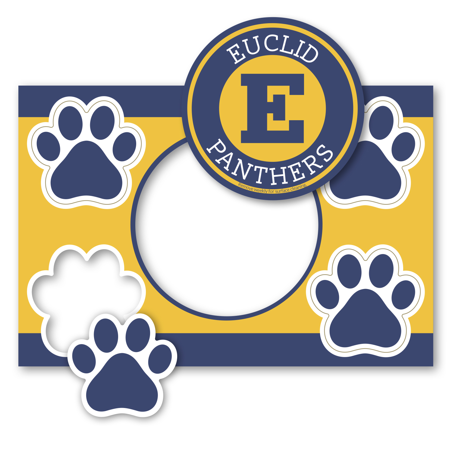2 in1 Circle Car Magnet with 4 Paw Prints 1