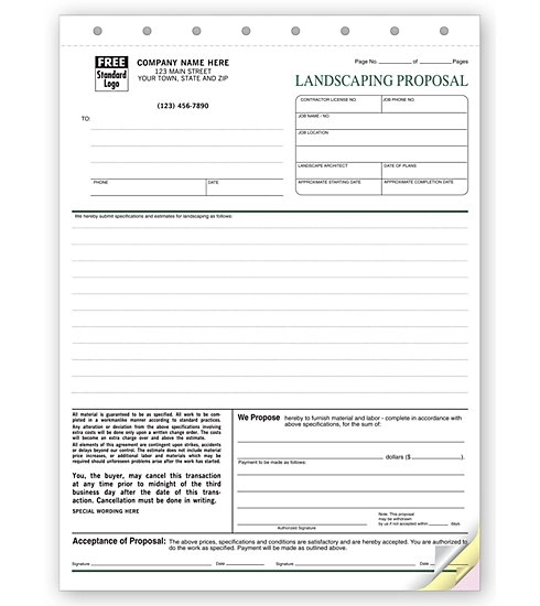 Landscaping proposal forms 2