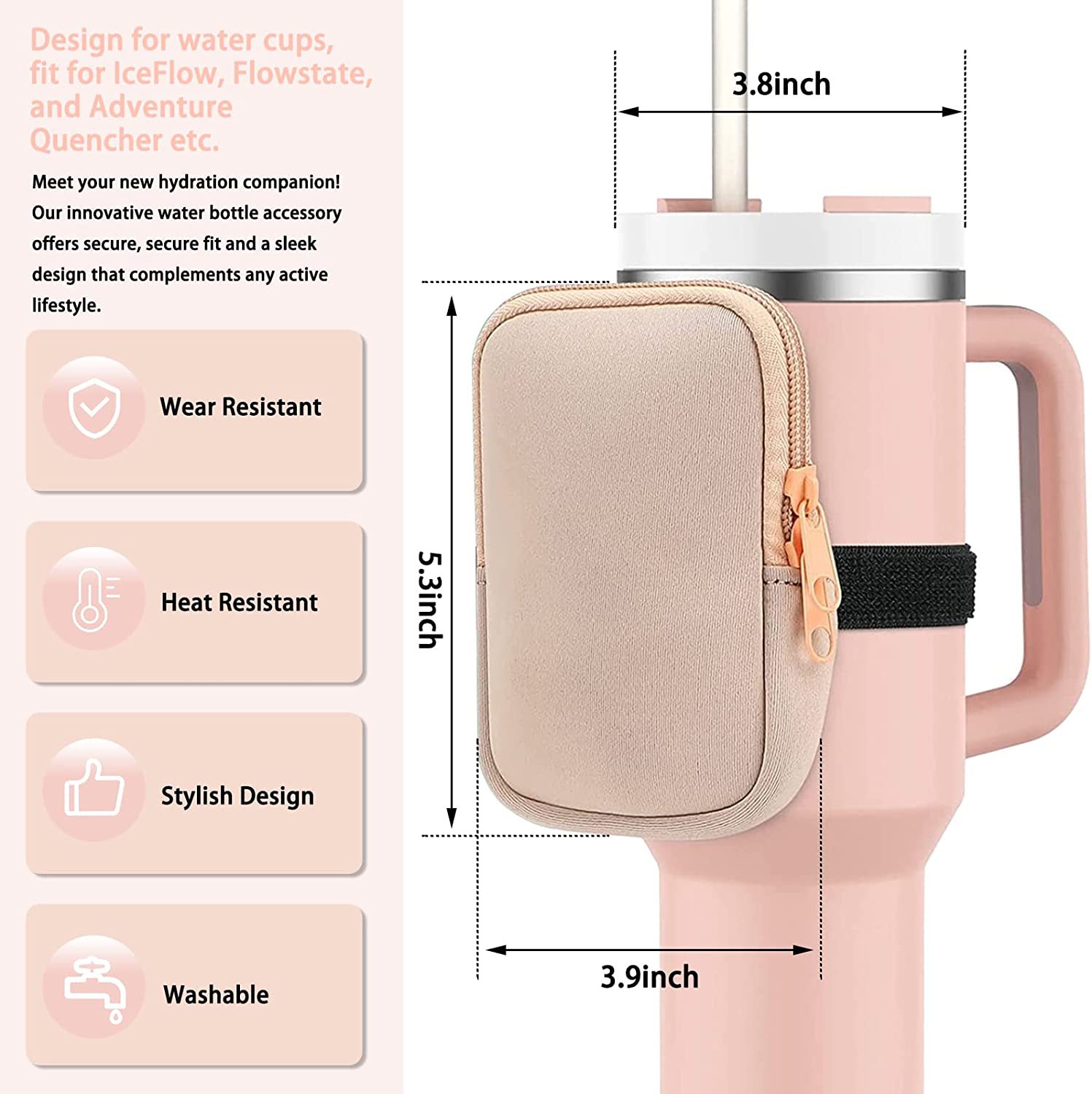 40OZ Neoprene Zippered Tumbler Pouch 2