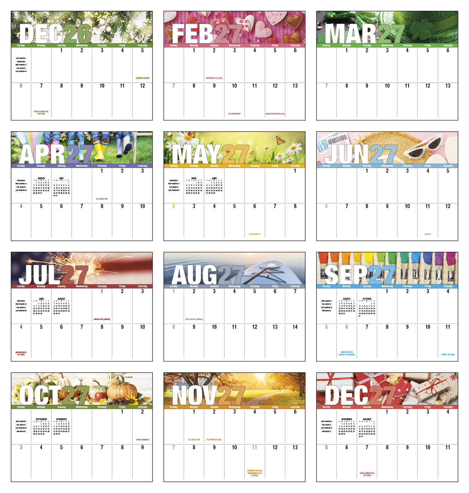 Good Value™ Seasonal Expressions Big Block Calendar 30