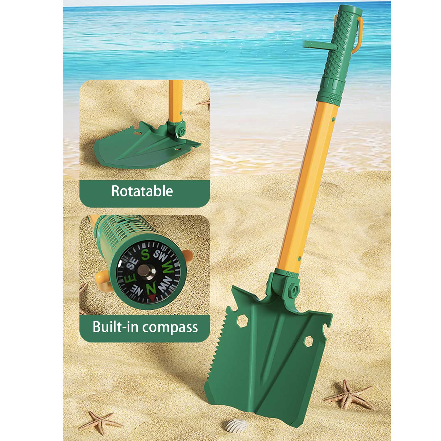 Kids' Clam Rake & Crab Claw Shovel Kit Beach Sand Toy Set 4