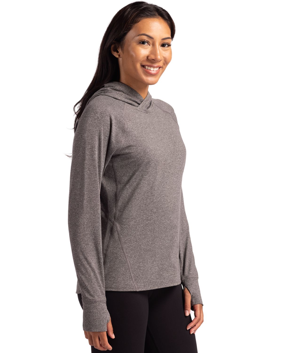 Adapt Knit Recycled Womens Heathered Hooded Pullover