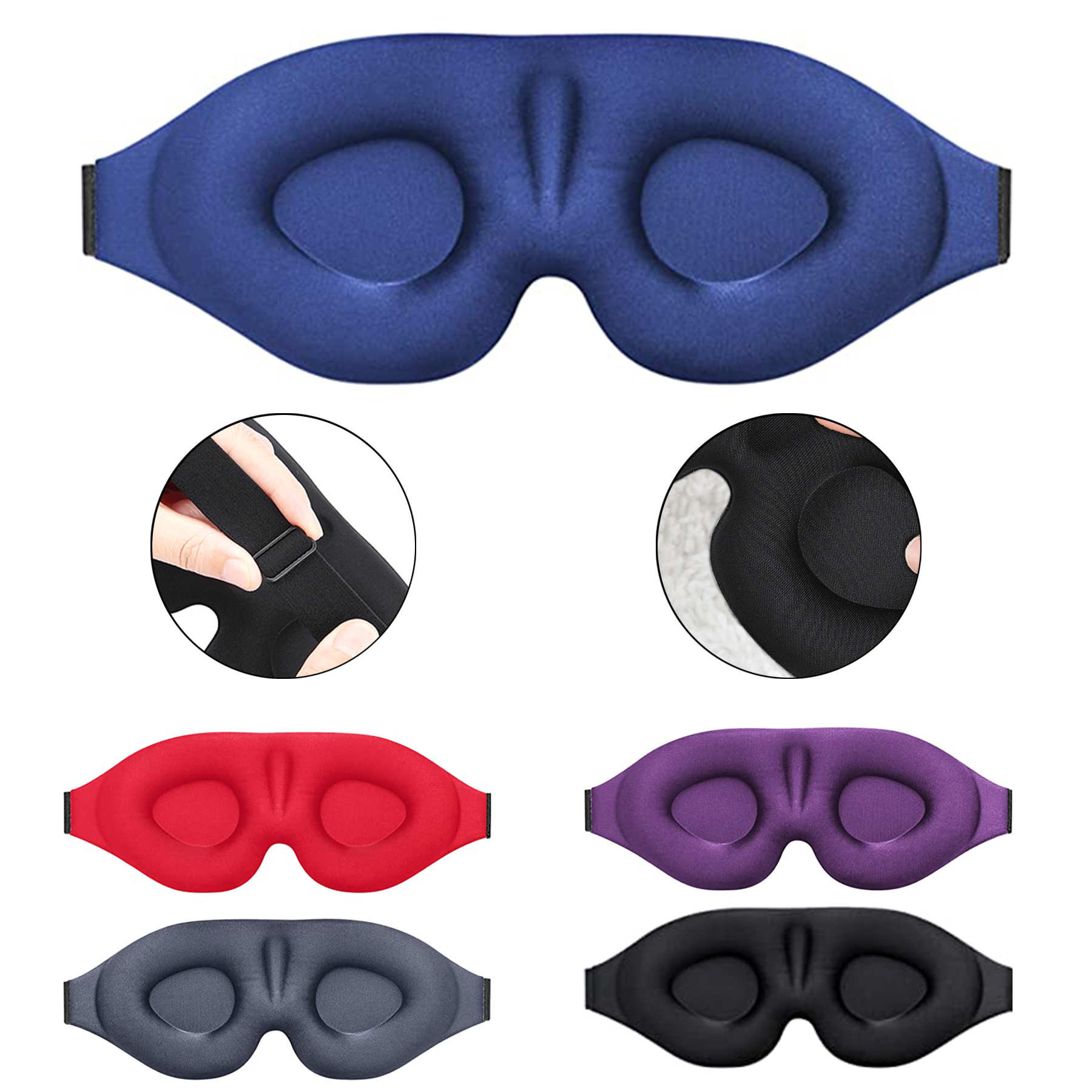 3D Contoured Cup Sleeping Blindfold 1