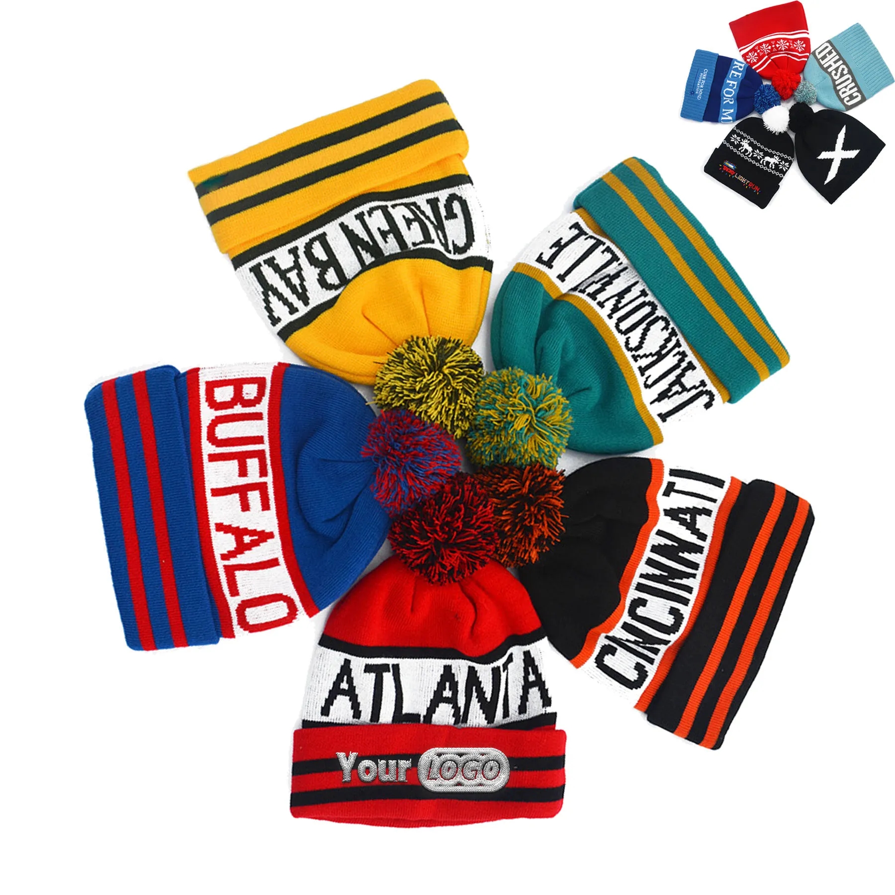 Custom Acrylic Knitted Fan Beanie 2