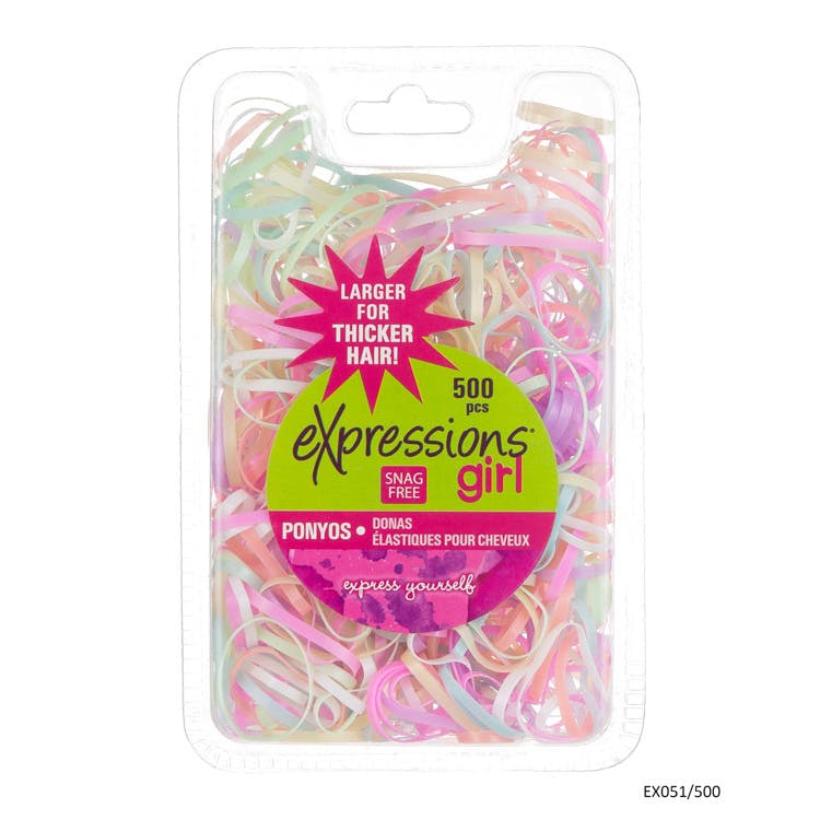 Elastic Hair Bands - 500 Pack Assorted Pastels Large 2