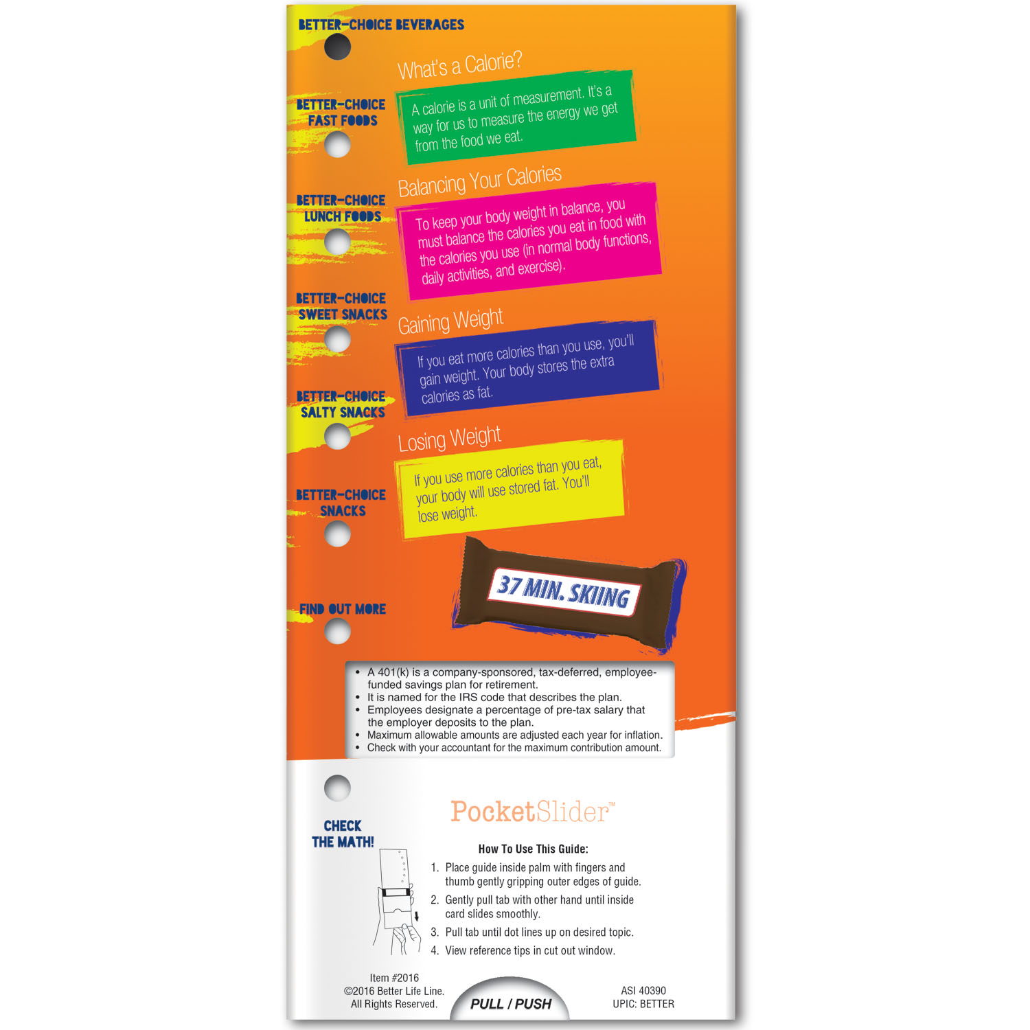 Pocket Slider - Fast Facts About Calories for Teens 3