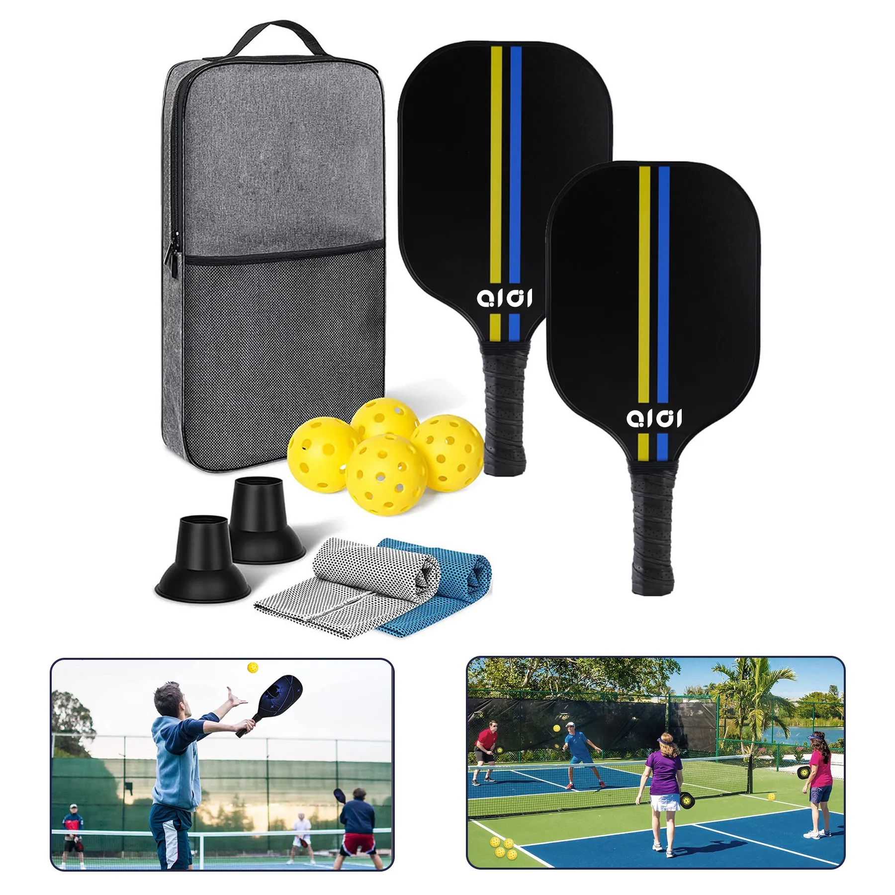 Carbon Fiber Pique Racket Set of 2 3
