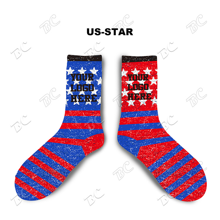 Flag Design Full Color Athletic Crew 8 Inch high Socks 4