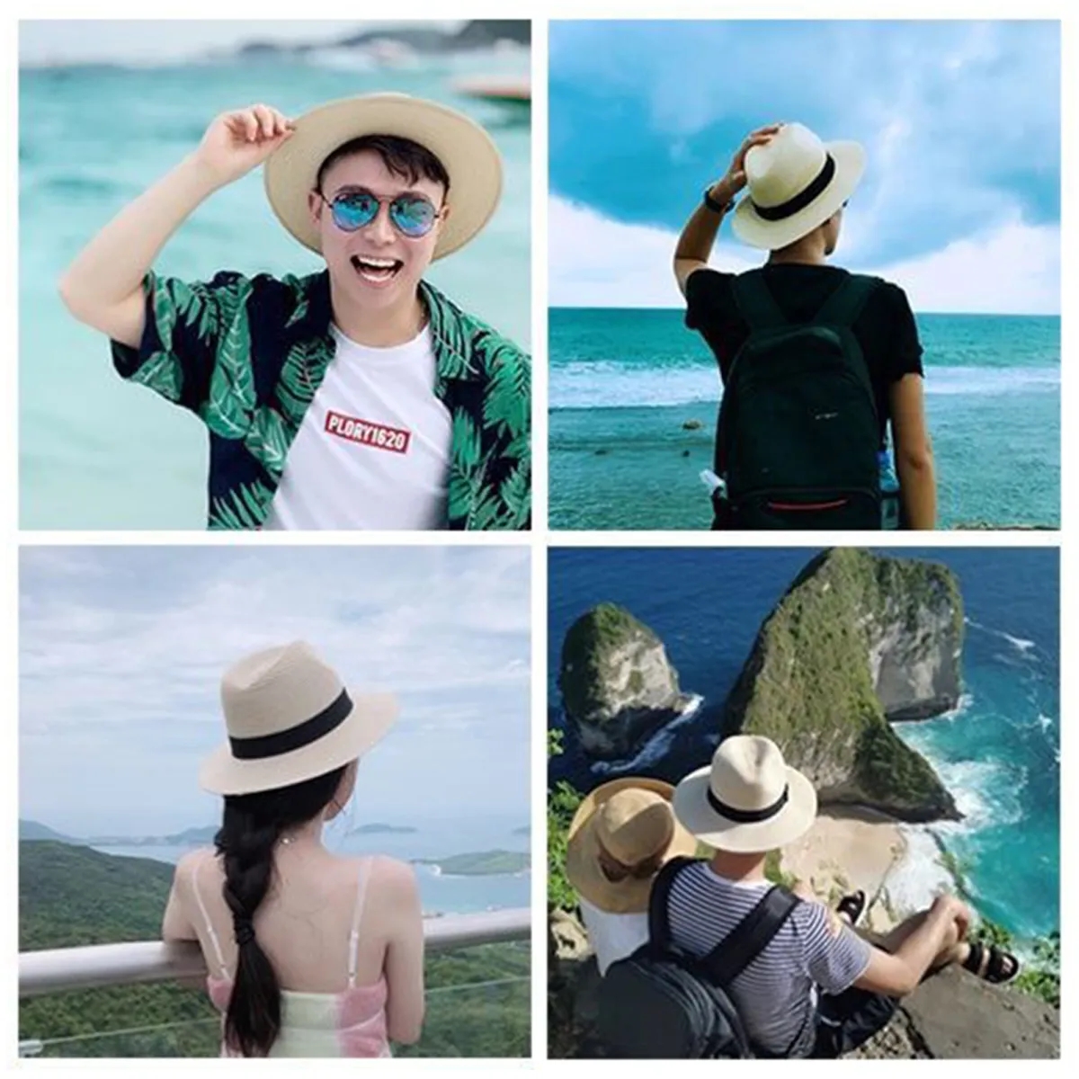 Straw Panama Style Fedora Hat 6