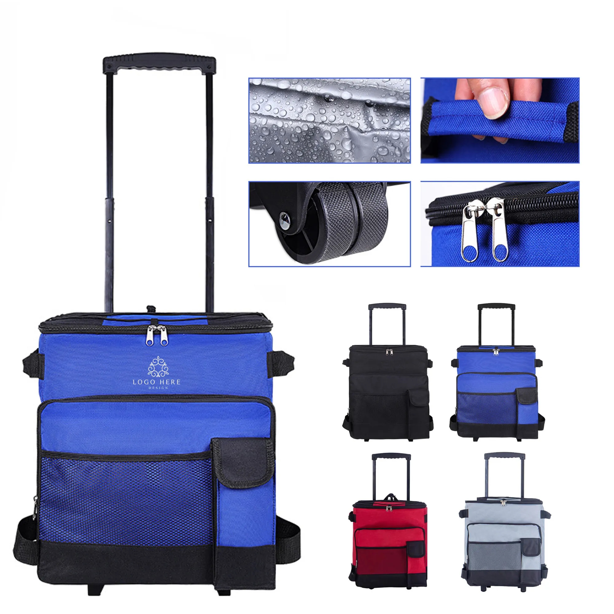 Leakproof Wheeled Collapsible Cooler Bag With Handle 3