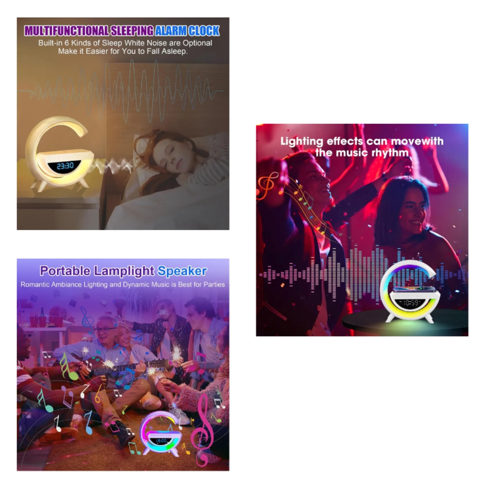 G-Shaped Wireless Charging Speaker Lamp 2
