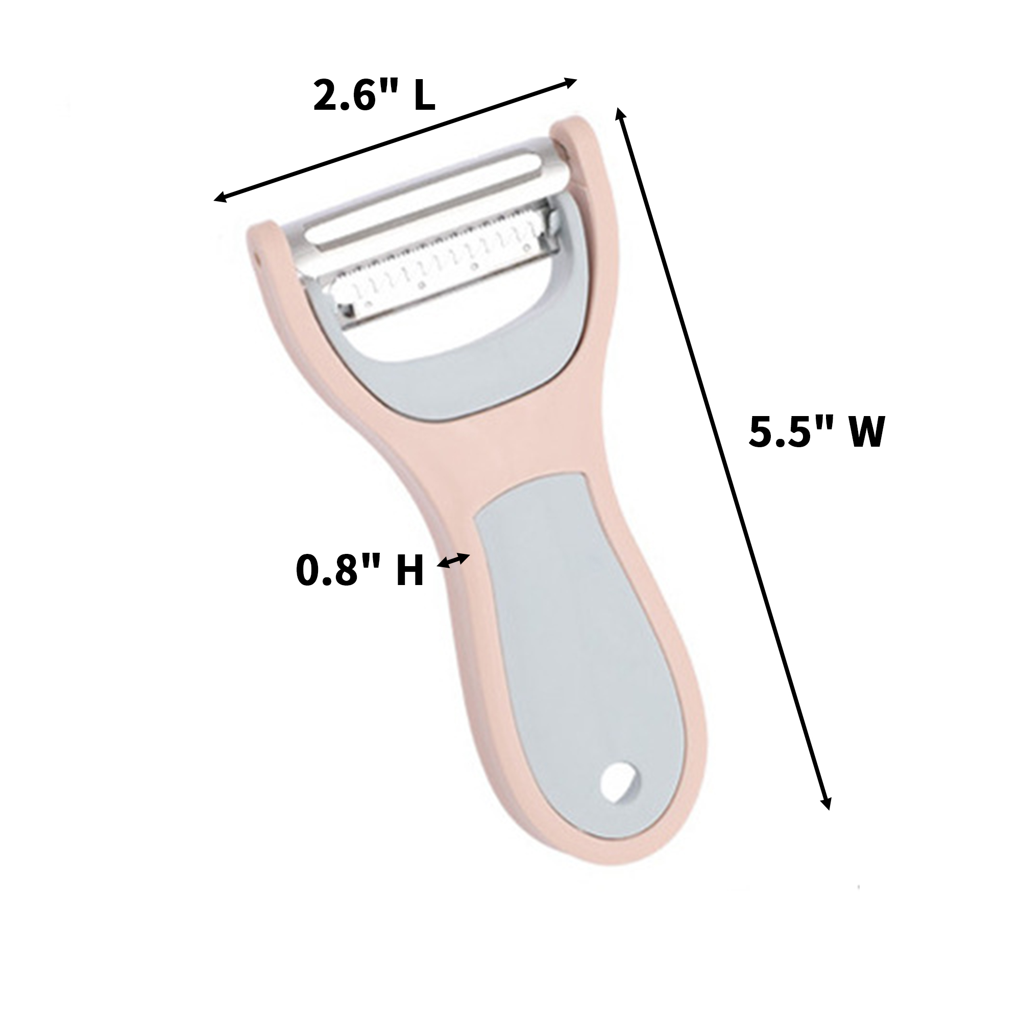 Two In One Kitchen Peeler Stainless Blade 2.6" Length X 5.5" Width X 0.8" Height 5