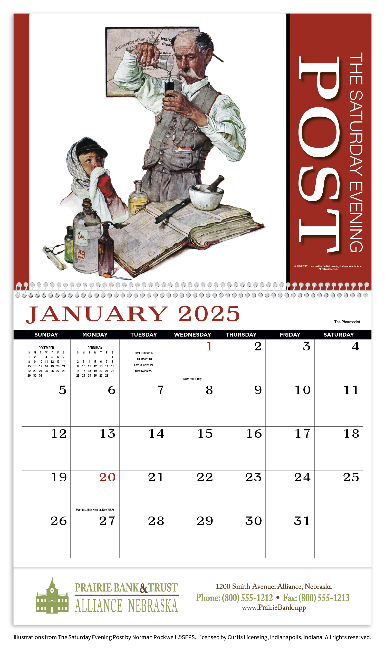 HotLine® Products Saturday Evening Post Appointment Calendar - Spiral 31