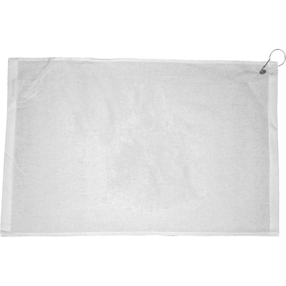 Turkish Hemmed White Golf Towel 16"x25" 5
