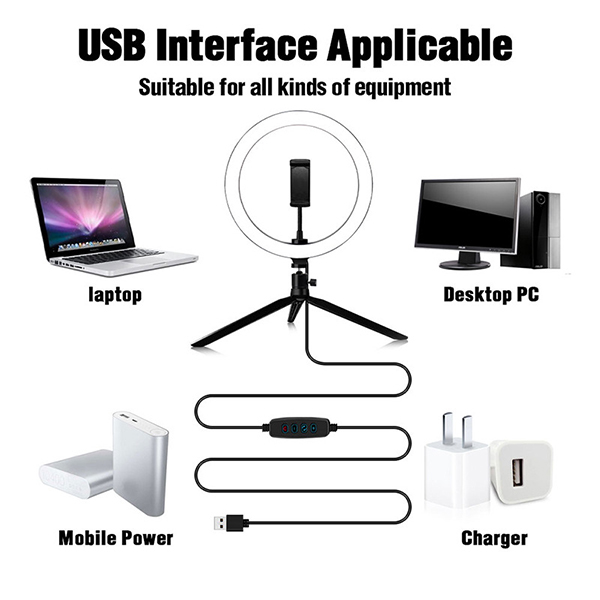 10" LED Ring Light with Tripod Stand & Phone Holder 11