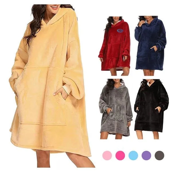Oversized Unisex Sherpa Blanket Hoodie, custom hoodie or sweatshirt with logo imprint 2