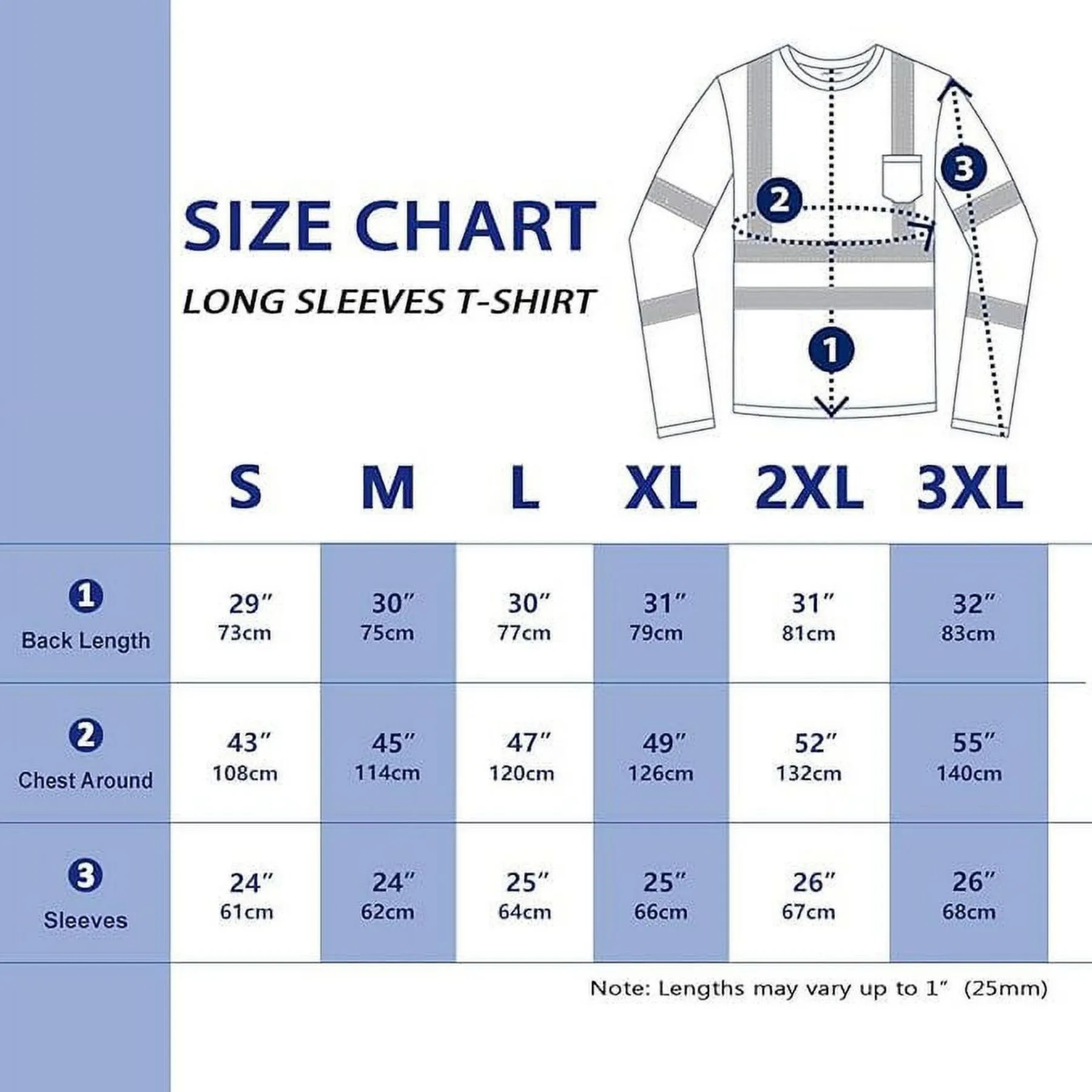 High Visibility Heavy-duty Long Sleeve Reflective Safety T-S 3