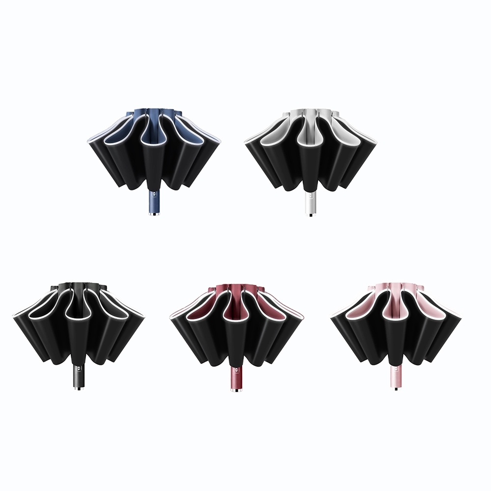 Inverted Reverse Umbrella with Reflective Strip Flashlight 2