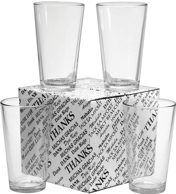 16 oz. Mixing Glass Thank You Set 36