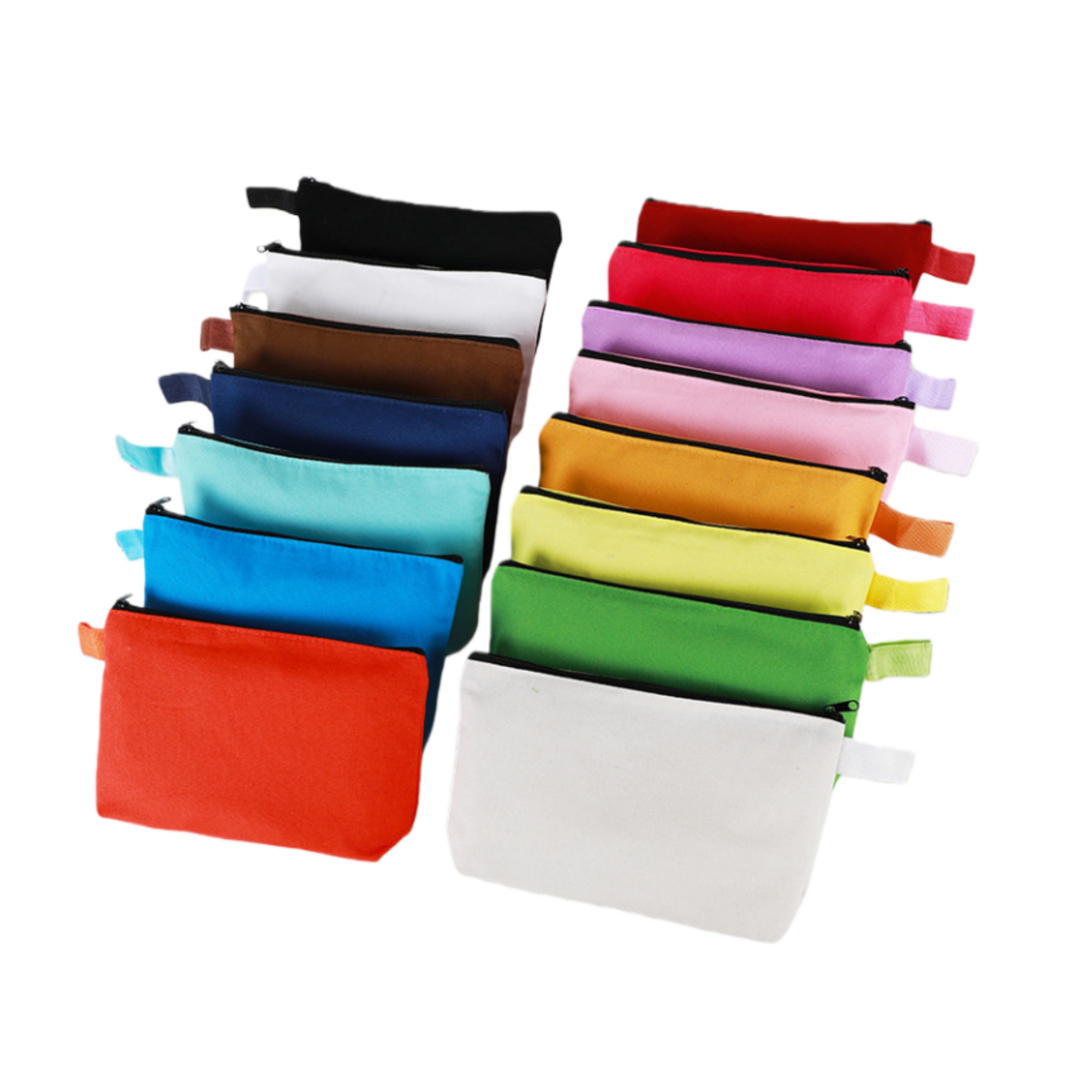 Canvas Cosmetic Makeup Bag with Bottom and Strap 7